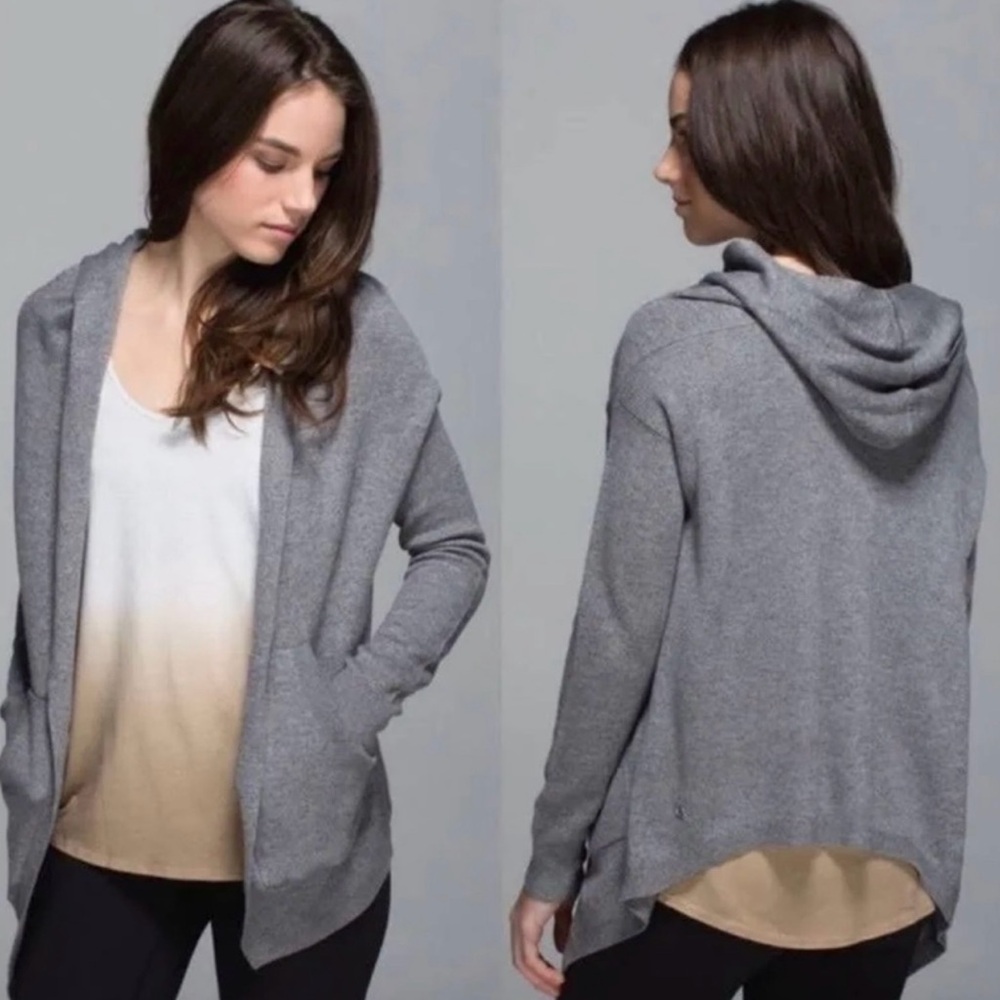 Lululemon Gray Hooded Cardigan